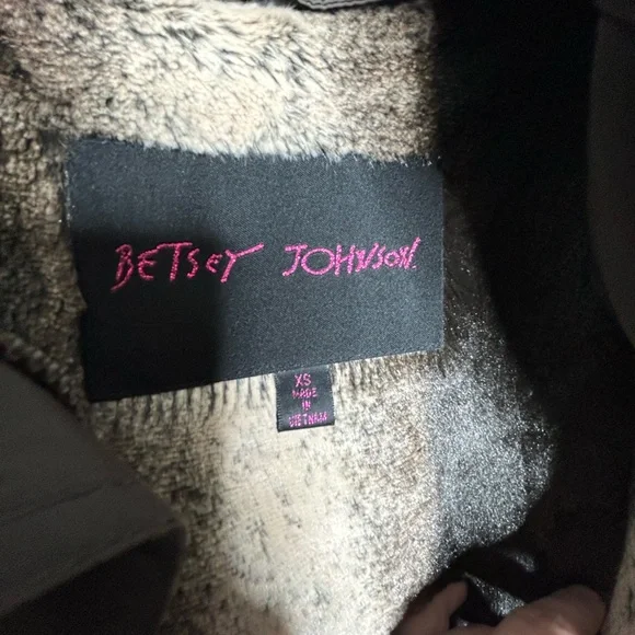 Betsey Johnson Brown Ruffle Edge Coat Size XS *missing hood button - Picture 12 of 16